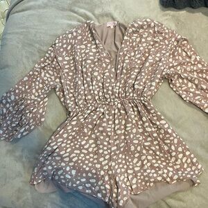 Pink Lily White and Pink Romper